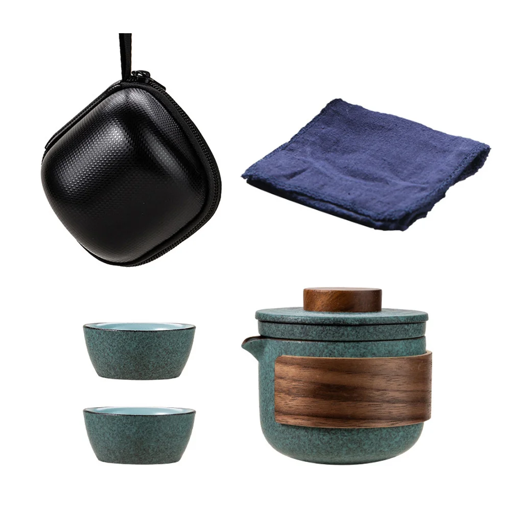 

1 Set of Portable Teaware Tea Cups Jar Set Home Delicate Kung Fu Tea Teaware