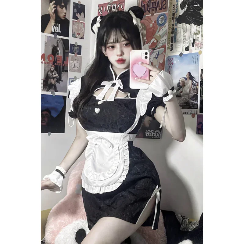Cosbao китайское платье Cheongsam Хэллоуин аниме горничная костюмы для ролевых игр