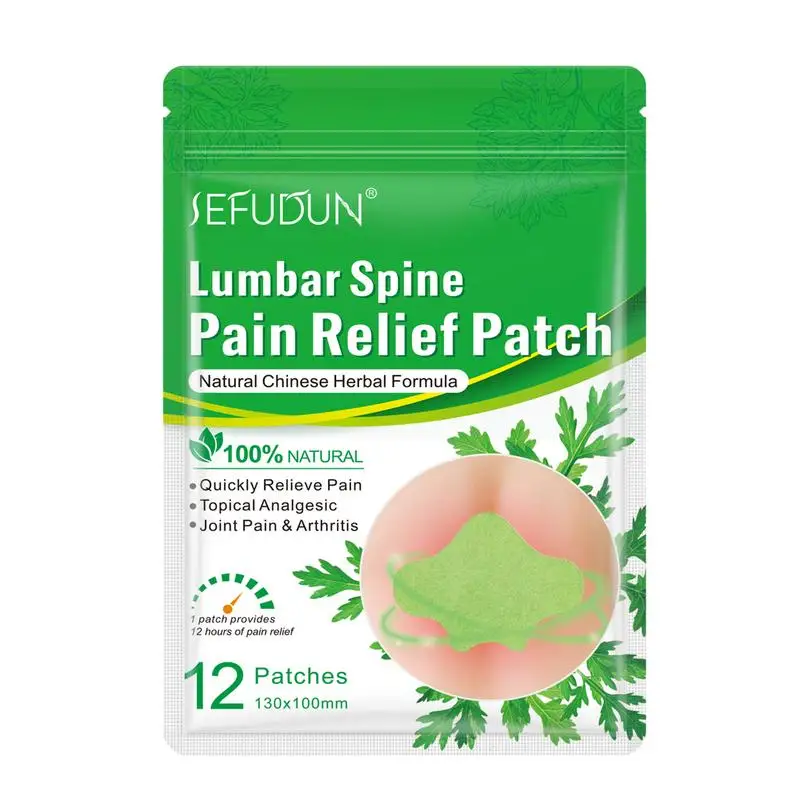 

12 PCS Spine Patch Wormwood Herbal Extract Lumbar Patches Self-Heating Lumbar Back Shoulder Neck Cervical Joint Bone Health Care