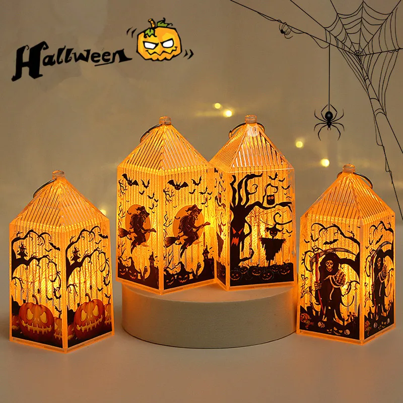

Декоративная Подвесная лампа в виде тыквы на Хэллоуин, реквизит ужасов, маленький ручной фонарь для праздника, уличное украшение для бара, с...