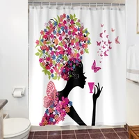 3d bathtub shower curtains with 12 hooks digital heart lip printing waterproof polyester bathroom decorations bathing curtain