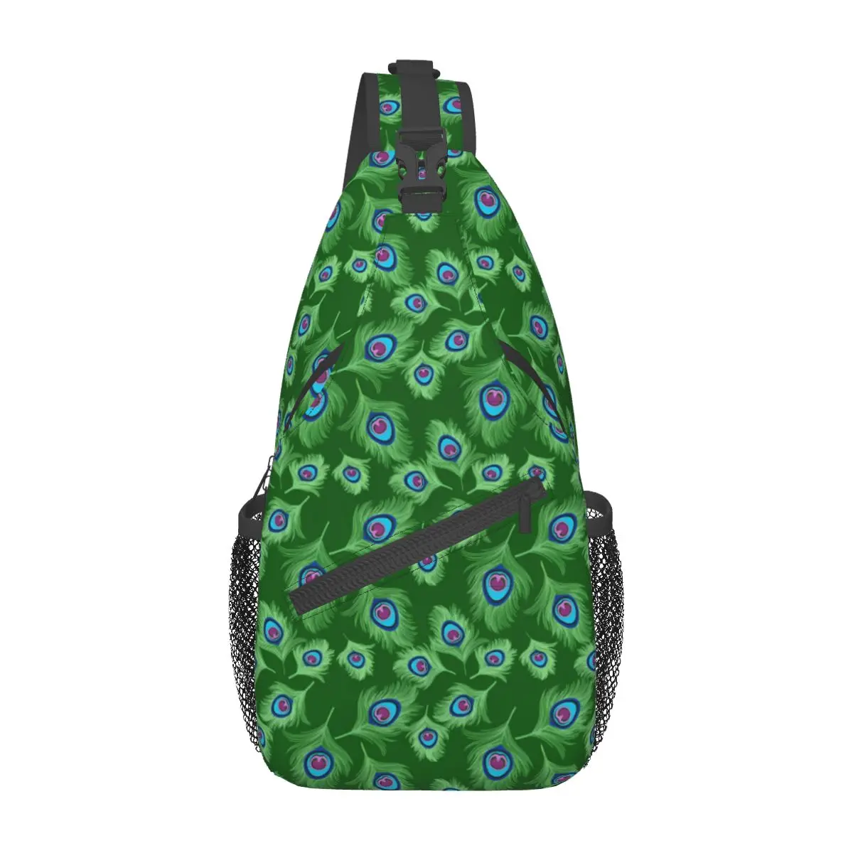 

Celestial Sun And Moon Chest Bags Men Lime and Blue Hiking Shoulder Bag Stylish Print Crossbody Bag High School Daily Sling Bags