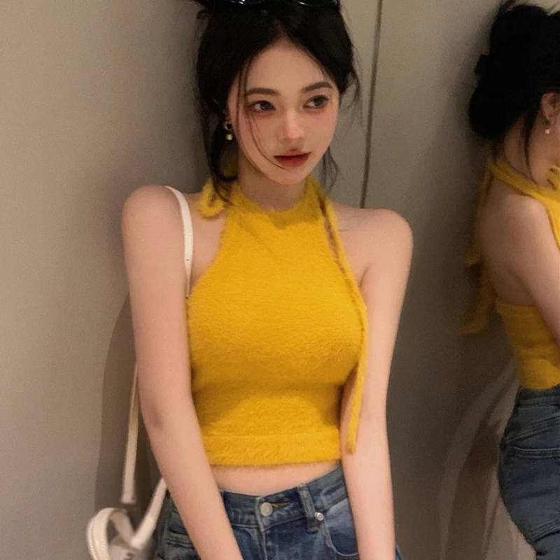 

Women's Tank Top Summer Solid Colour Halter Backless Fashion Tank Top
