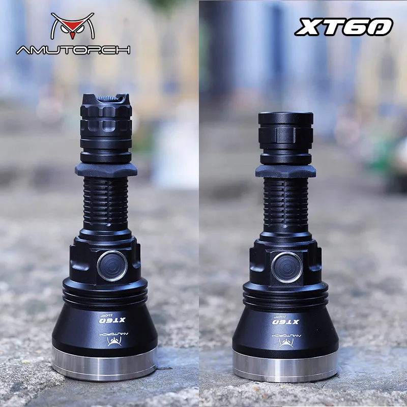 Фото Фонарь Amutorch XT60 SBT90 с дальнобойным светом, мощный светодиодный фонарь XHP70, водонепроницаемый, с прямой зарядкой №1