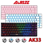 Клавиатура Ajazz AK33 Механическая игровая, проводная с подсветкой RGB, 82 клавиши, защита от фиктивных нажатий, черный синий красный переключатель, для планшета и настольного компьютера