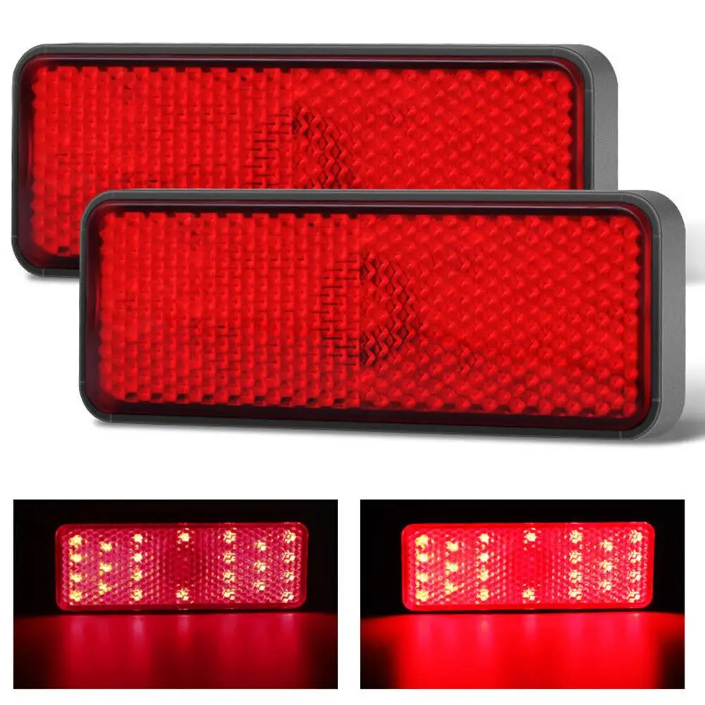 

1PCS Brake Light Motorcycle Truck ATV 24LED Rectangle Reflector Tail Brake Stop Light Lamp Red Turn Signal For Motorcycle