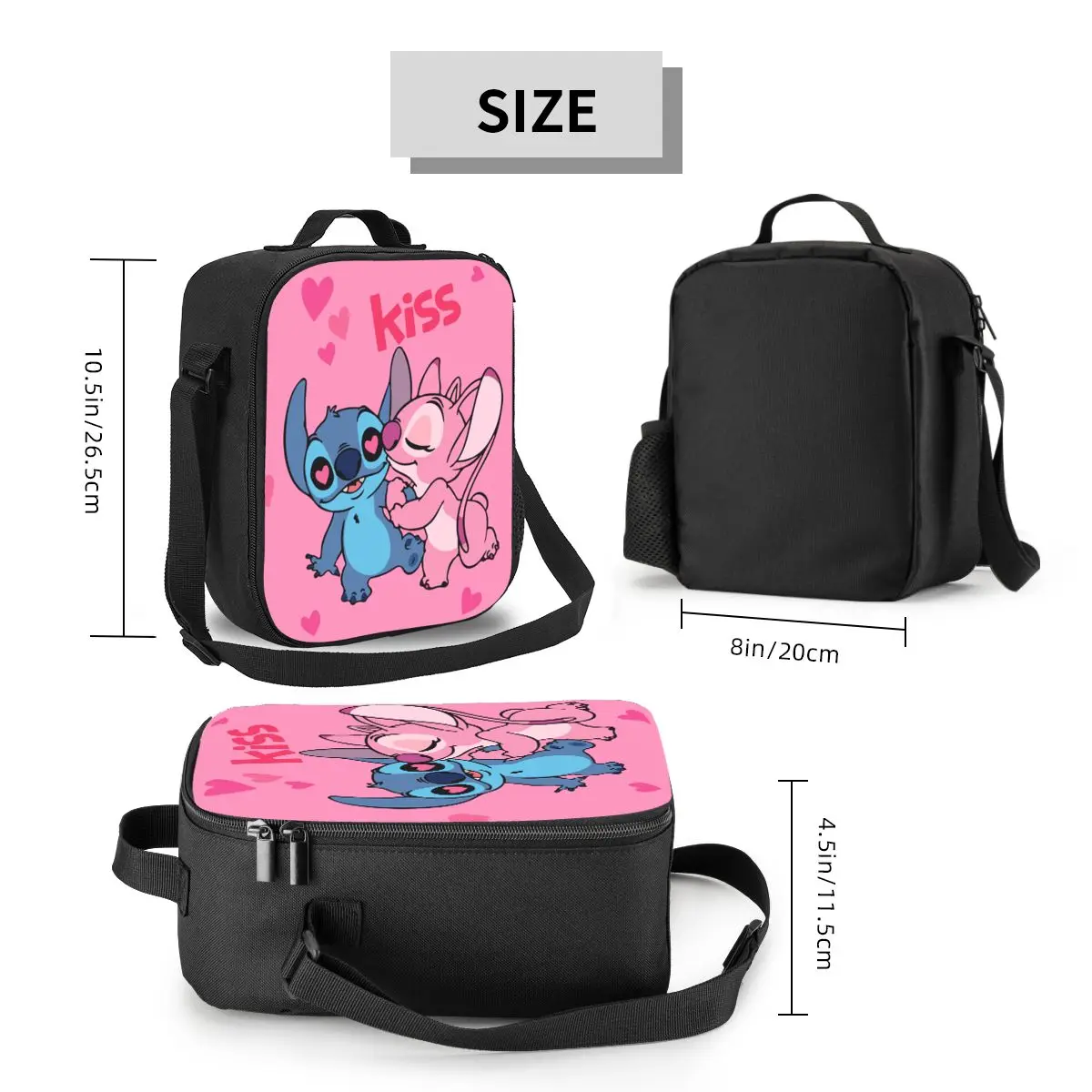 Индивидуальная Изолированная женская сумка для ланча Kiss Stitch Angel милая Термосумка