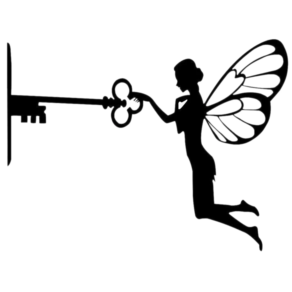 

Crafts Fairy Tree Decor Holding Key Yard Patio Statue Metal Sculpture Decors