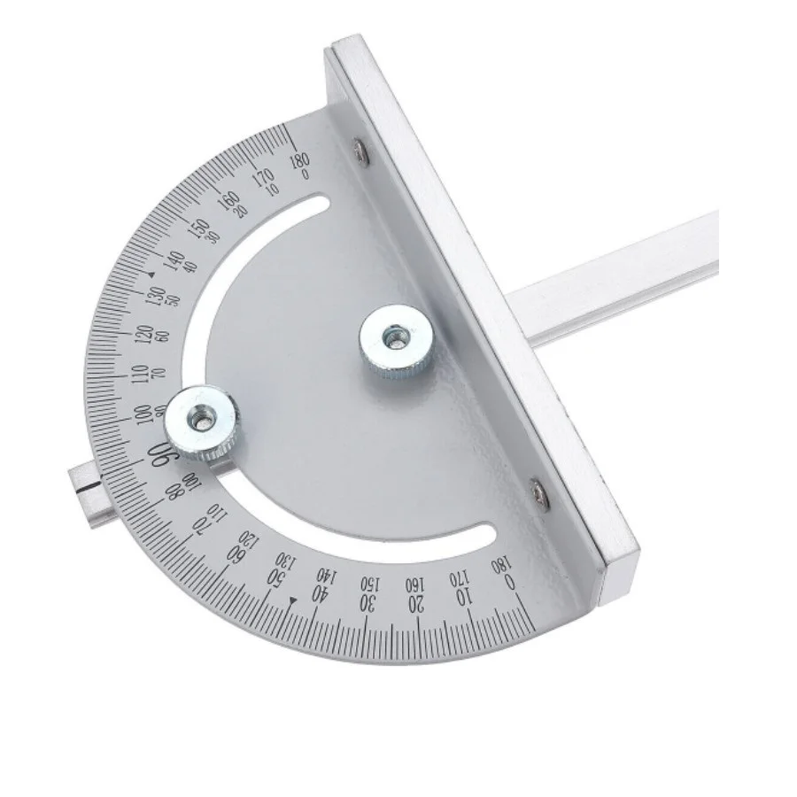 

180*90mm Angle Ruler T-slot Silver Metal Circular Router Miter Gauge With Large Grip For Mini Table Saw Woodworking Tool DIY