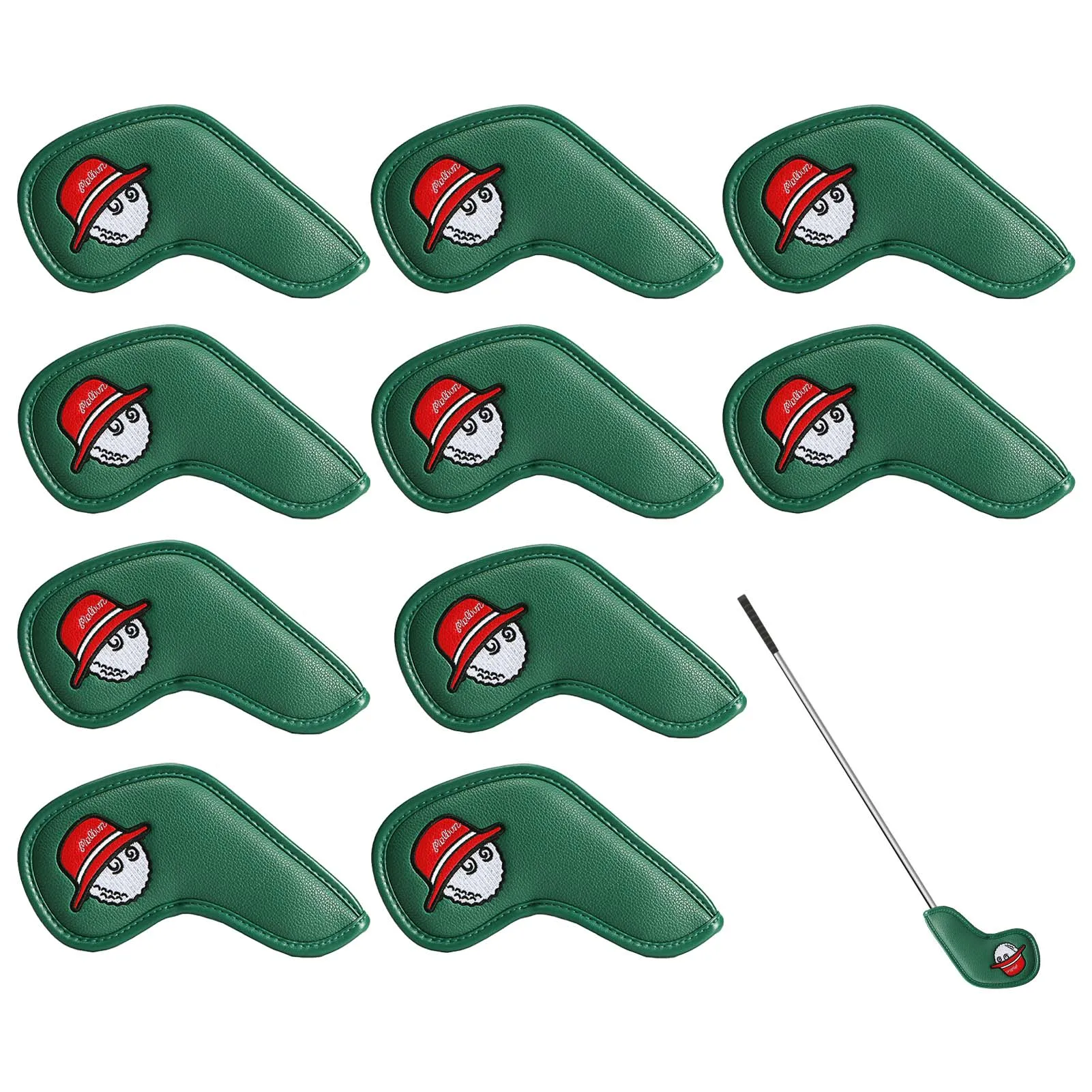 

10 шт., Защитные чехлы для гольфа, из ПУ кожи