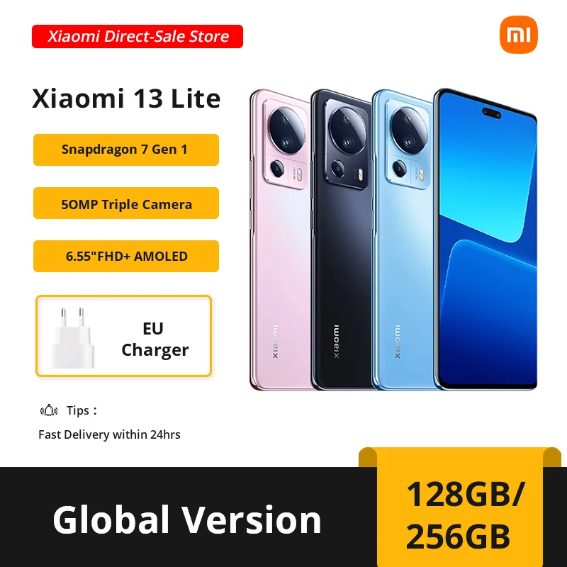 Global Version Xiaomi Mi 13 Lite 5G Snapdragon 7 Gen 1 120Hz AMOLED Display 67W Turbo Charging 50MP Main Camera NFC