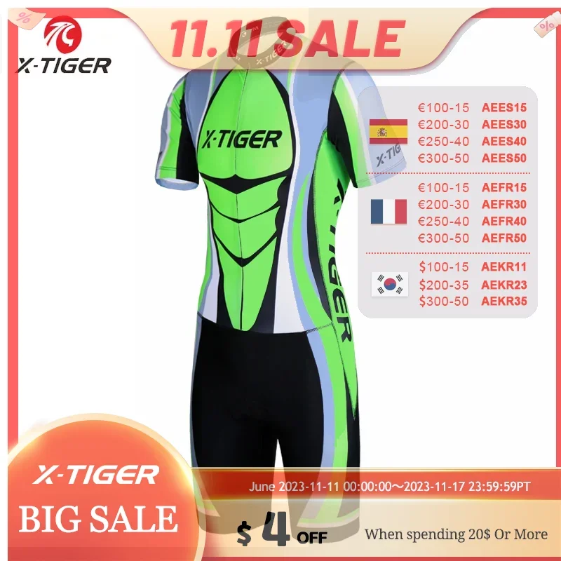 

X-Tiger быстросохнущая велосипедная Джерси с коротким рукавом компрессионная одежда для триатлона с поролоновой подкладкой велосипедный костюм Одежда для велоспорта Майо