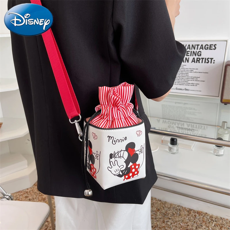 

Disney 2022 New Mickey Square Cylinder Bucket Bag Ladies Shoulder Phone Bag Luxury Wallet Kids Messenger Bag Torebki Damskie