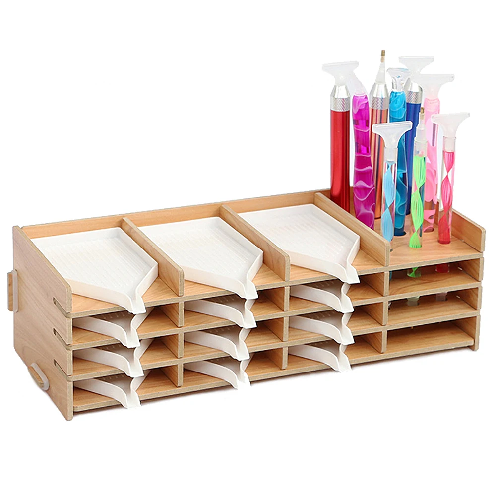 

New Diamond Painting Tool Storage Box Drawer-type Finishing Storage Rack Set Multi-ship Rack Bead Storage Tray Wood Art Material