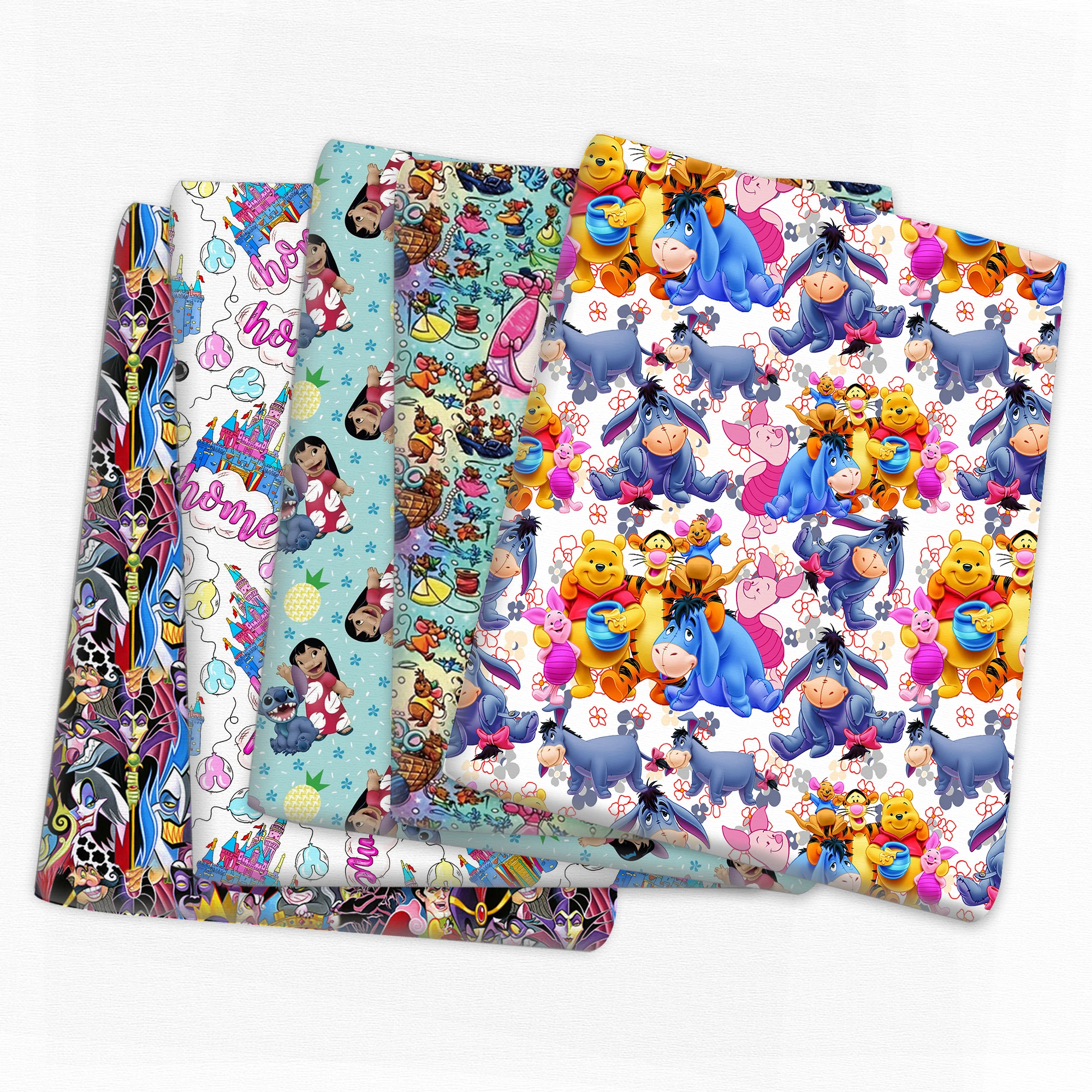 

Disney Winnie the Pooh Mickey Polyester 100% Cotton Fabric Sewing Quilting Fabric Needlework Material DIY Handmade Patchework