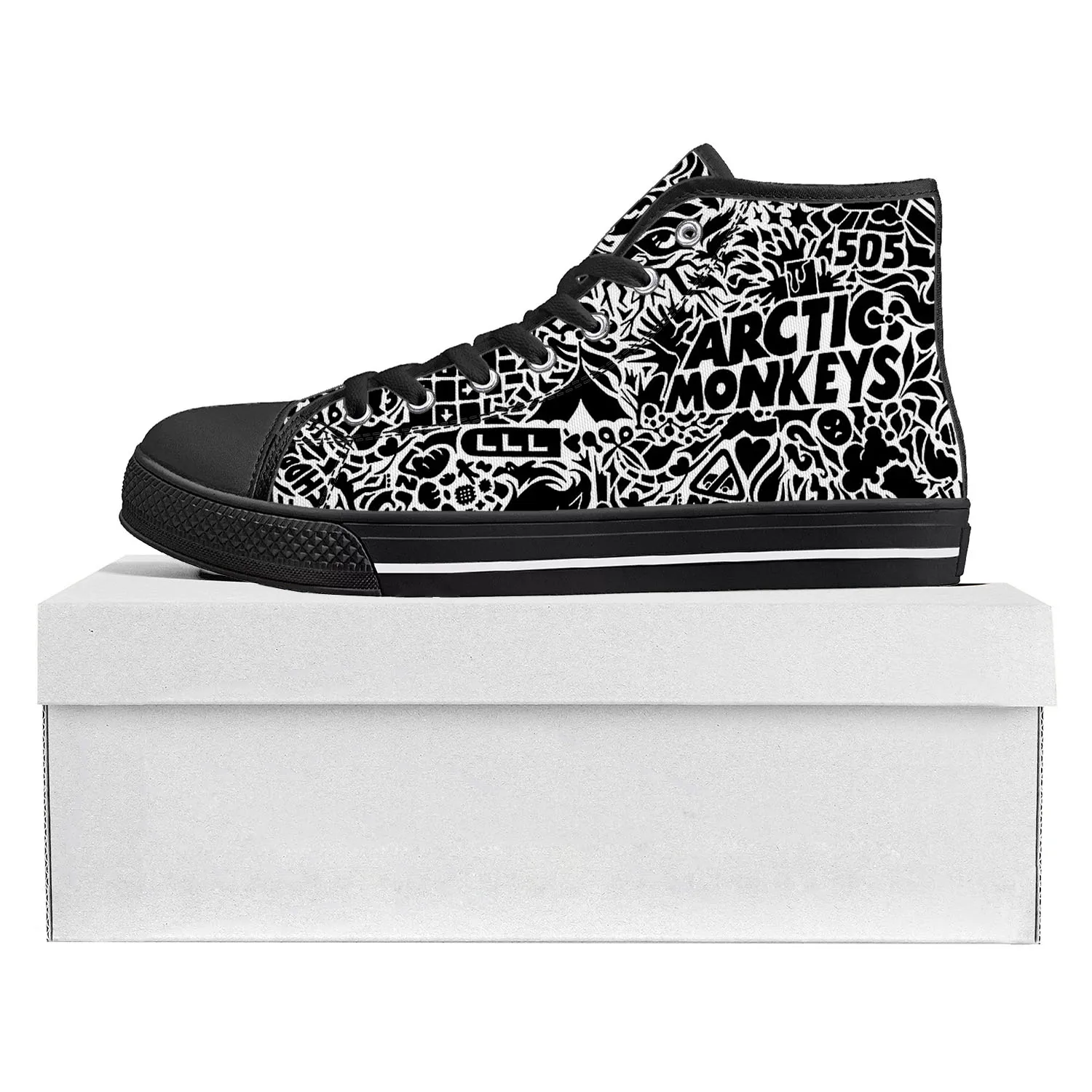 Arctic Monkeys Rock Band Pop High Top High Quality Sneakers Mens Womens Teenager Canvas Sneaker Casual Couple Shoes Custom Shoe