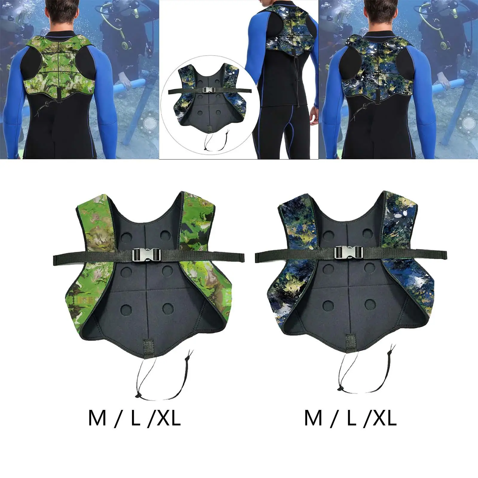 Colete de lastro para mergulho livre, vela e pesca subaquática.