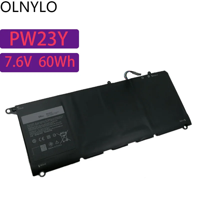 

7.6V 60Wh PW23Y Laptop Battery for DELL XPS 13 9360 RNP72 TP1GT 13 2017 XPS 13-9360-D1605G series