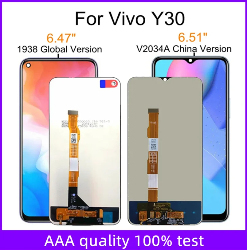 

For Vivo 1938 Y30 Global LCD Display Touch Screen Assembly Replacement For Vivo Y30 V2034A LCD Display