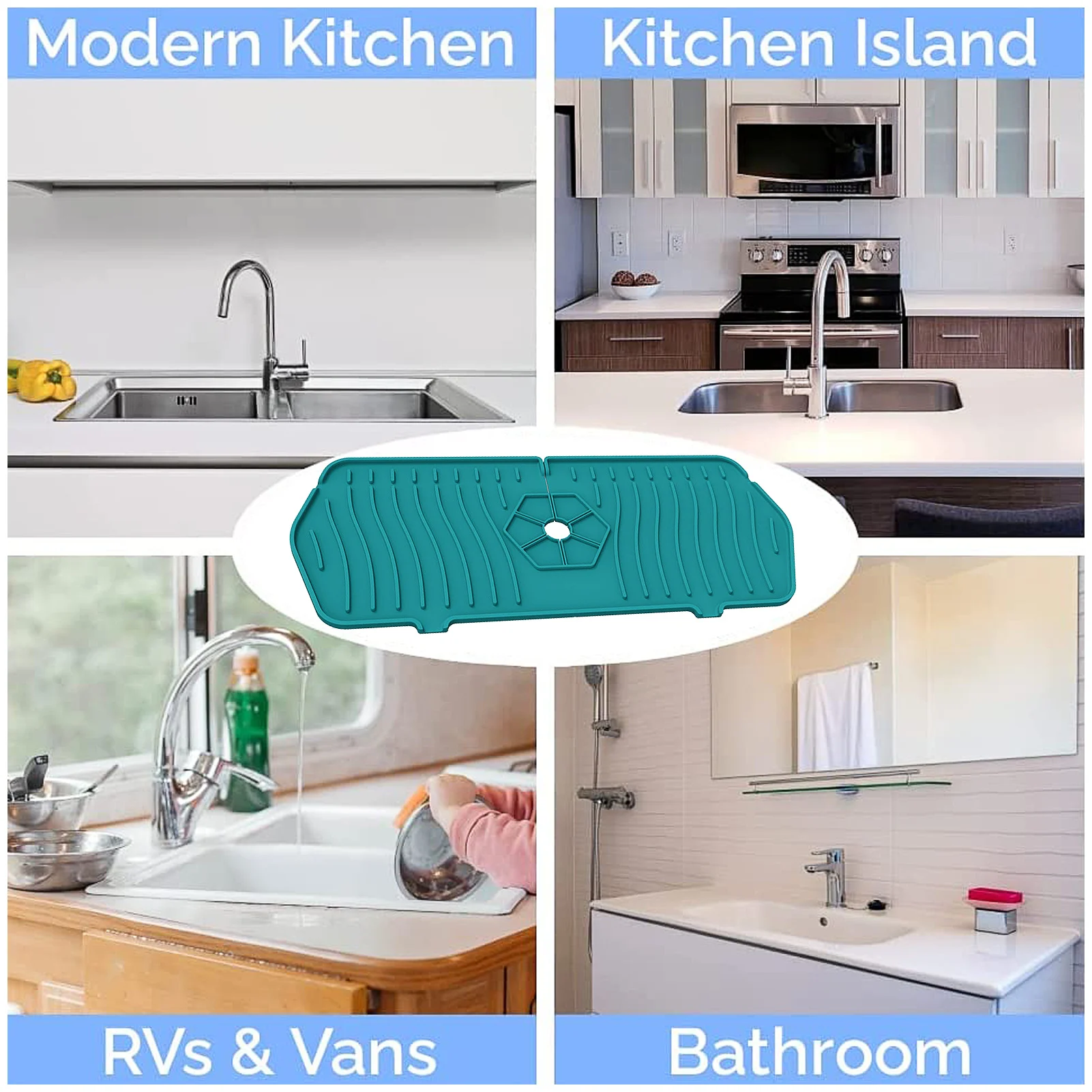 

Силиконовый коврик для смесителя, защита от брызг для раковины, Кухонная мойка, легко сушить на воздухе