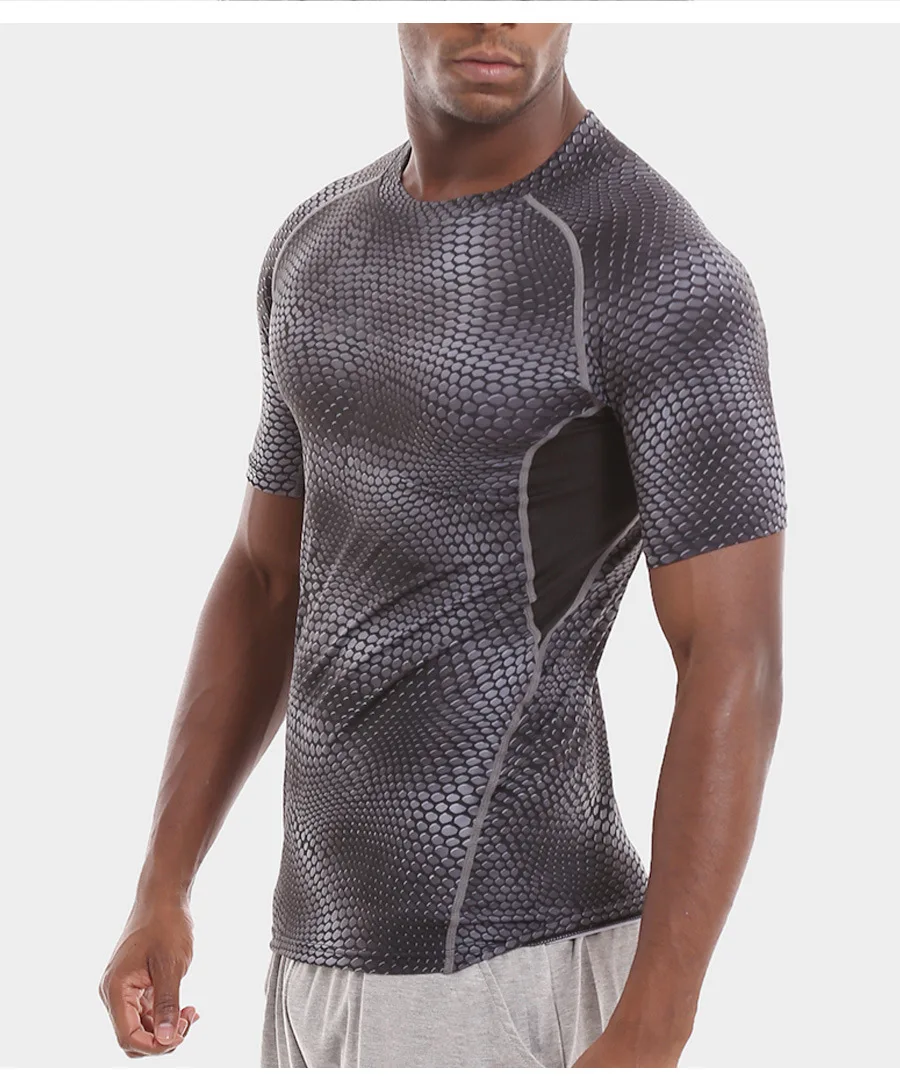 

Мужские футболки 2023, Модная тонкая рубашка для бодибилдинга для мужчин, тренировочная приталенная хлопковая серая