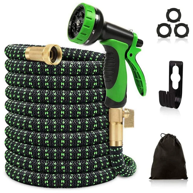 

Expandable Garden Hose 50FT With 9 Functional Nozzles Flexible Hose Durable Water Hose