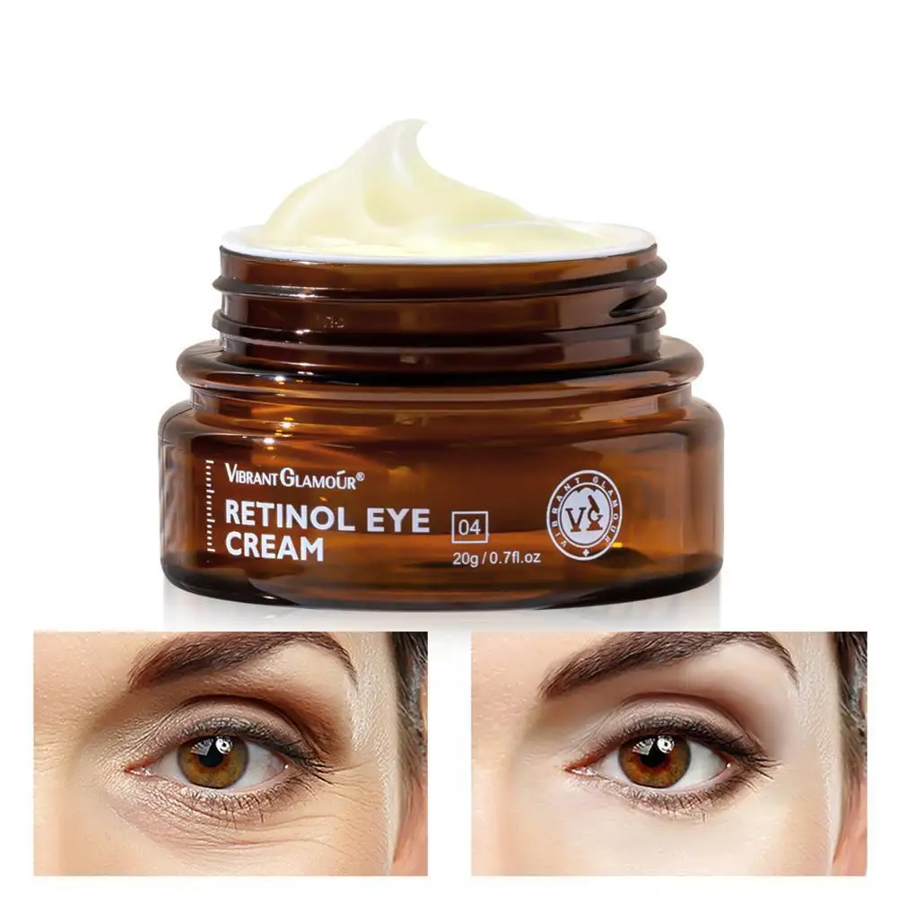 

Retinol Eye Cream Dark Circles Fade Fine Lines Remove Eye Bags Anti Wrinkle Anti Aging Firming Brighten Skin 20g