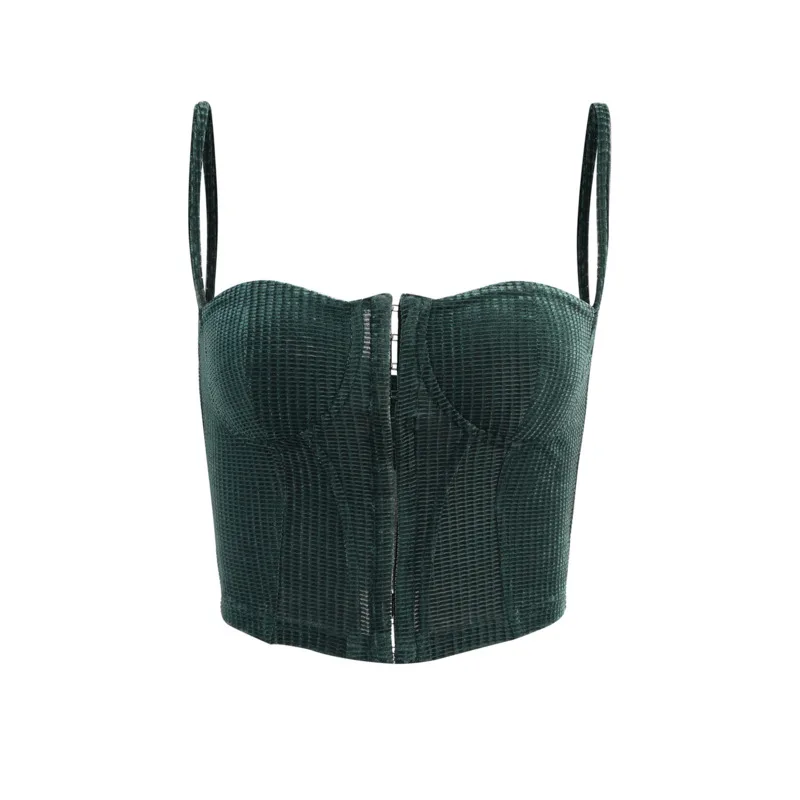 Вельветовая майка для женщин сезон весна-лето 2022 Сексуальная Клубная одежда с