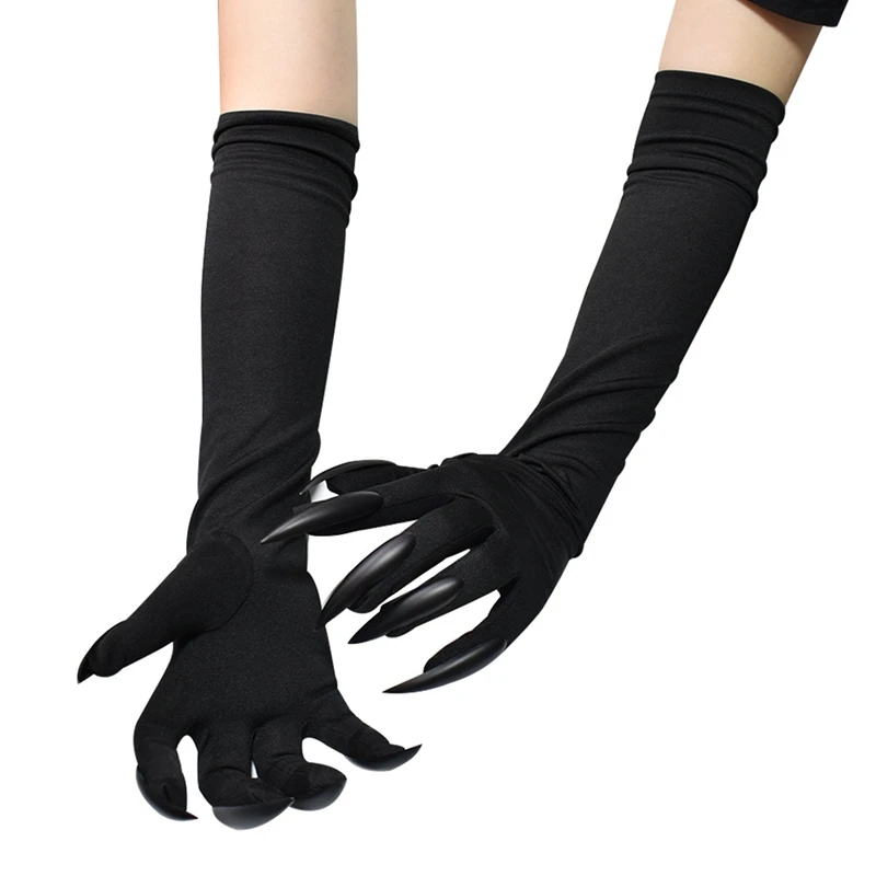 

Костюм на Хэллоуин лапы перчатки с пугающим черным призраком коготь ногти Для волка и кошки Косплей платье
