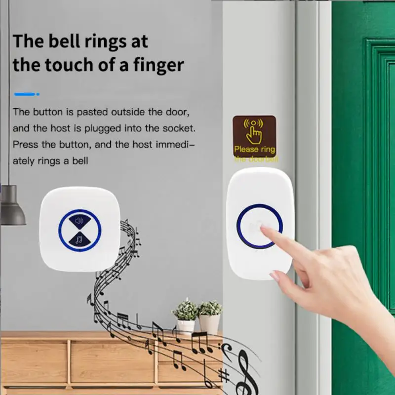 

Intelligent 433mhz Wireless Doorbell Home Welcome Doorbell Waterproof 150m Remote Smart Door Bell Chime Caller EU Plug