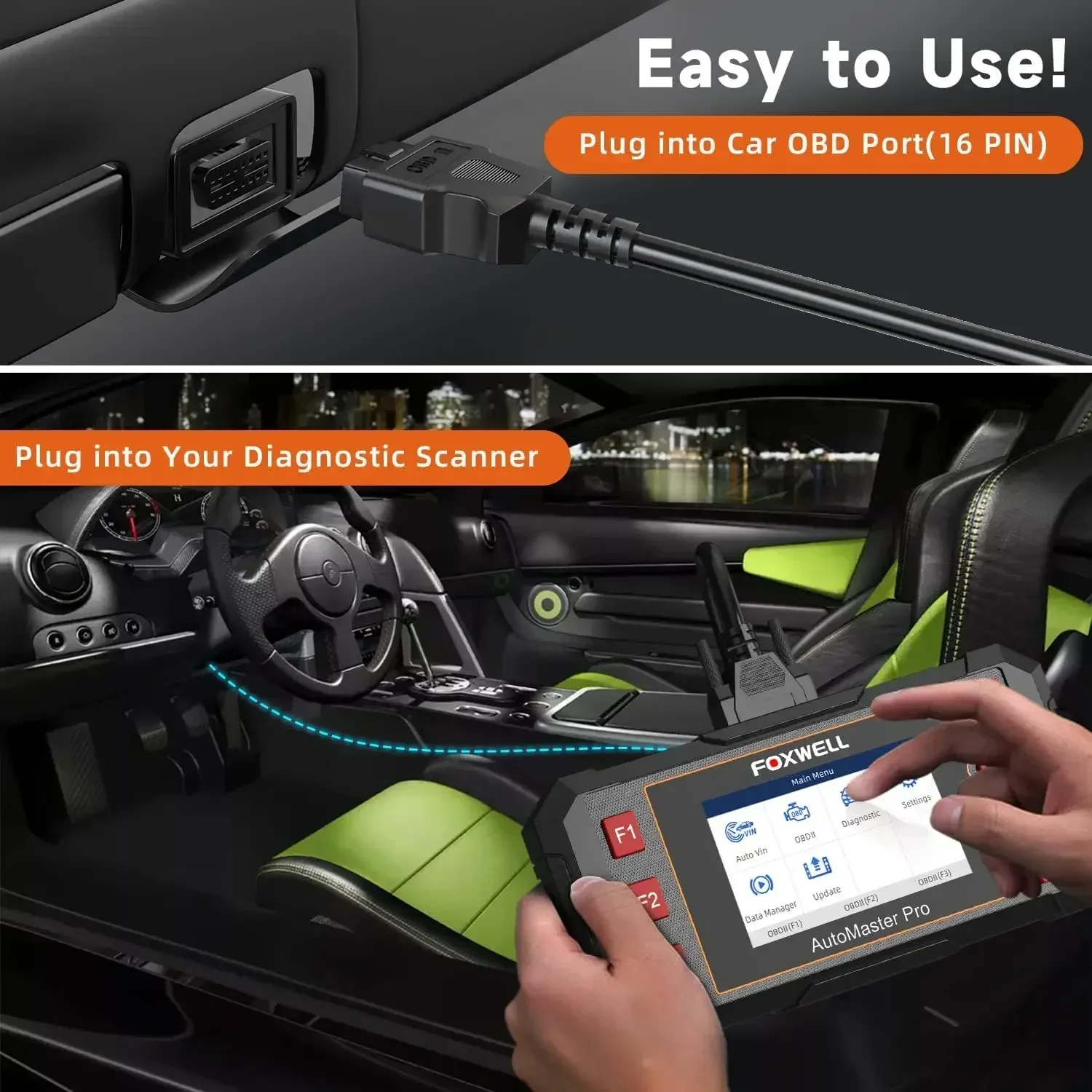 Оригинальный основной кабель Foxwell OBD2 16PIN для NT680 Pro lite NT650 Elite NT624 NT630 NT634 NT644 NT414