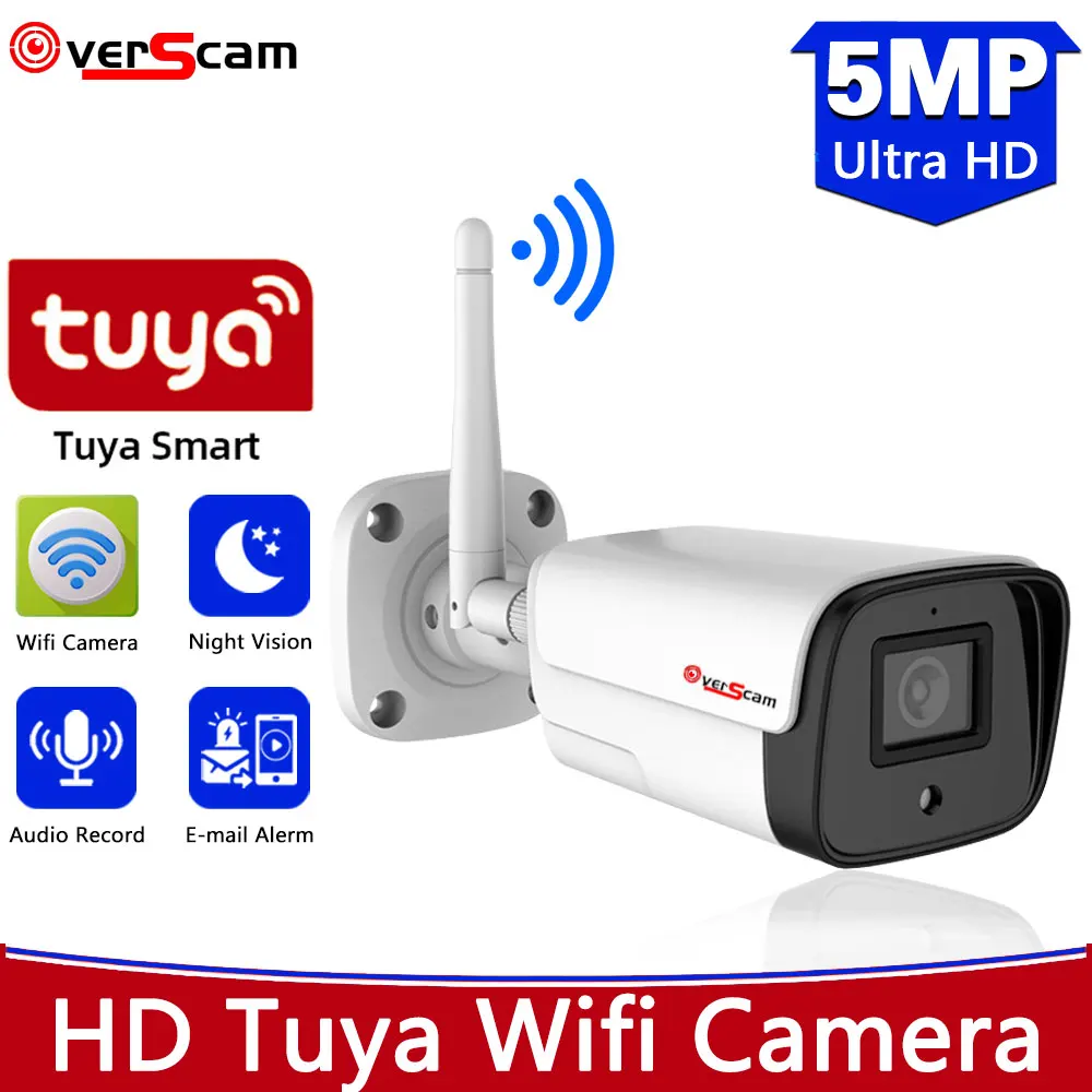 

Tuya Smart Life Cloud Wireless Wifi IP Outdoor Camera 5MP Motion Detection/Alert email Of Audio 5MP IP66 Waterproof W RJ45
