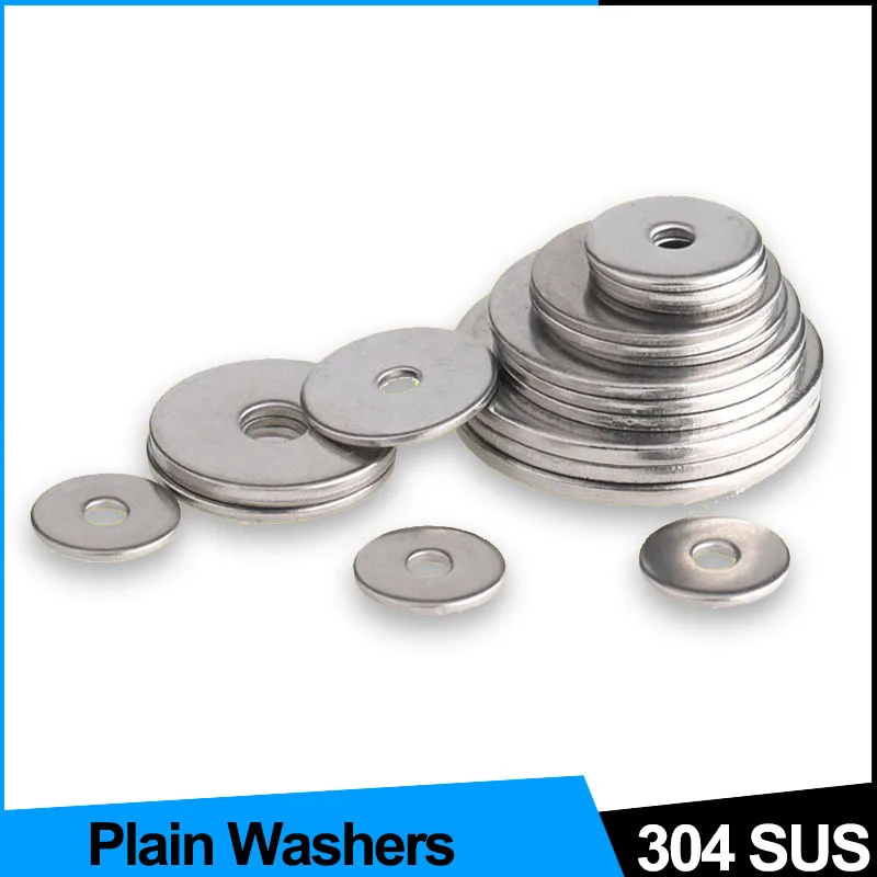

Plain Washers 304 Stainless Steel Gasket Metal Screw-flat Washer GB97 Extra Thick M2M3M4M5-M36