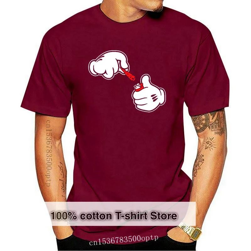 

Новая мультяшная футболка с зажигалкой руки Блант марихуанна шарнирное Марихуана крутая футболка для колледжа для вечеринки топы оптовая ...