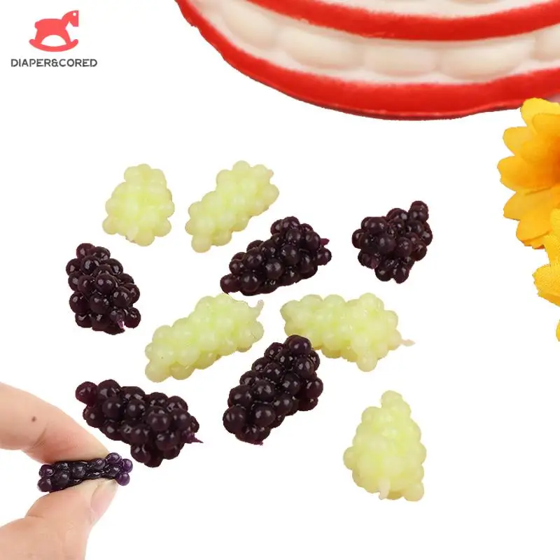 

1Set Dollhouse Miniature Simulated Fruit Grape Mini Simulated Fruit TPR Soft Small Grape Scene Kitchen Shooting Props