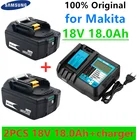 Аккумуляторная батарея BL1860, 18 в, 18000 мАч, литий-ионная батарея для Makita 18 в, аккумулятор BL1840, BL1850, BL1830, BL1860B, BL1850, BLXT 400 с зарядным устройством