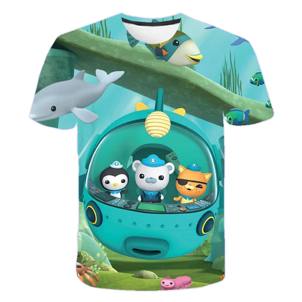 Футболка imprimé en 3D Kawaii Octonauts pour enfants dessin animé vêtements décontractés filles et gar Voi hauts