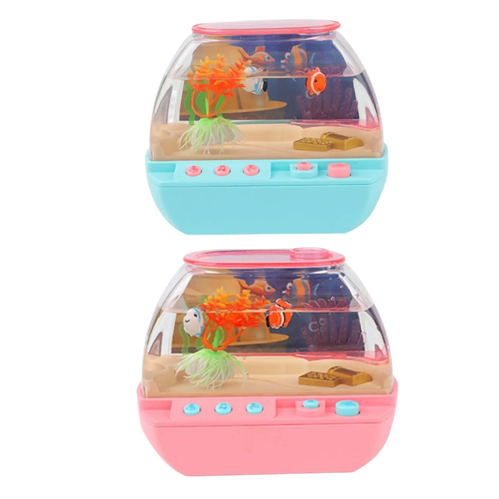 

Artificial Fish Tank Mini with Light with Music Ocean Interactive Play House Toys Fish Tank Decoration For Home