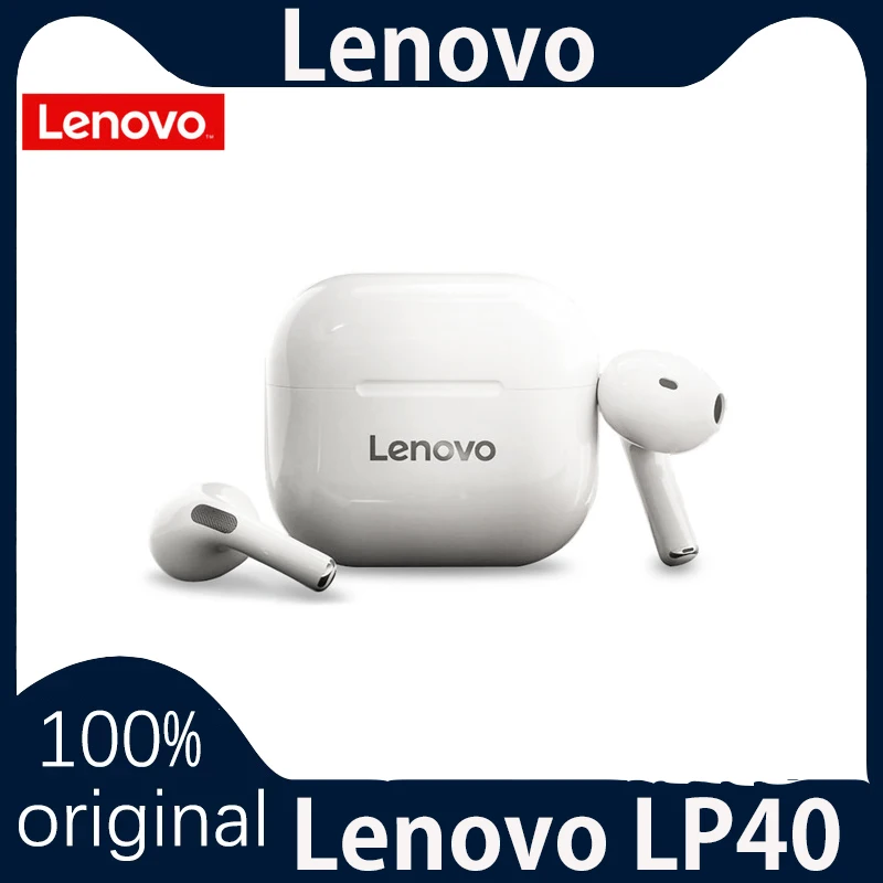

Новые оригинальные беспроводные наушники Lenovo LP40 TWS Bluetooth 5,0 двойное Стерео шумоподавление бас сенсорное управление длительный режим ожидан...