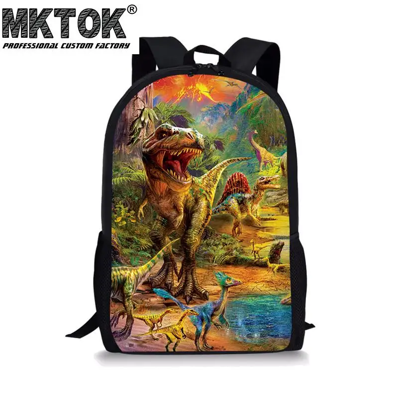 Animated Dinosaur Pattern School Bags for Boys Cartoon Large Capacity Children's Backpack Swanky Students Satchel Free Shipping