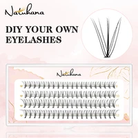 natuhana diy lash extensions soft natural premade volume fans eyelashes cluster 0 07mm cd curl lndividual lashes makeup tools