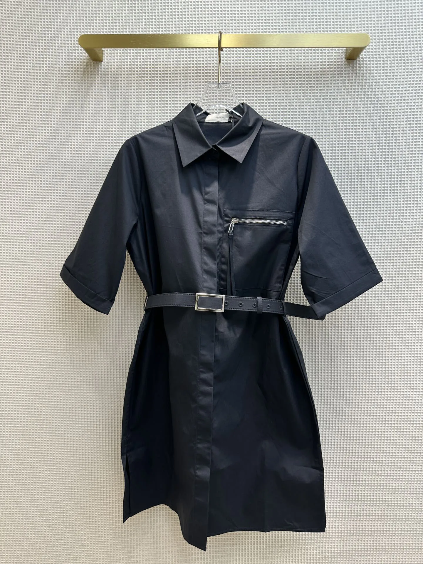 

Платье-рубашка 2023Belt, свободная модель, можно носить с поясом и нагрудным карманом на молнии