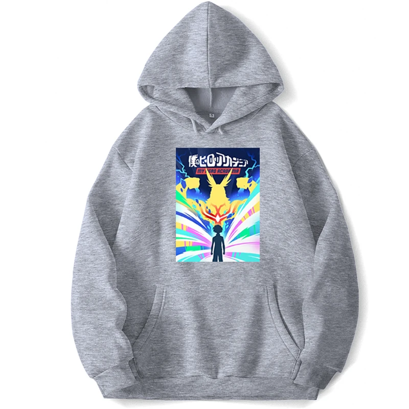 My Hero Academia Poster Design Prints One For All  Anime Harajuku Hoodies For Men Hooded Trapstar Pocket Spring Jumpers
