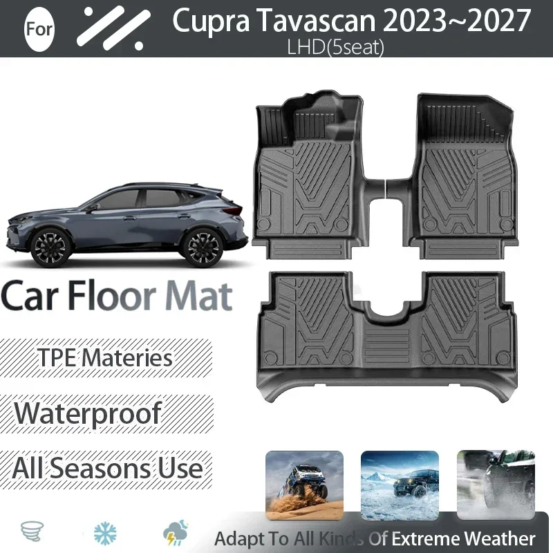 

Автомобильные коврики для Cupra Tavascan VW Volkswagen ID. UNYX 2023 2024 2025 2026 2027 Водонепроницаемый чехол для ног из ТПЭ, автоаксессуары