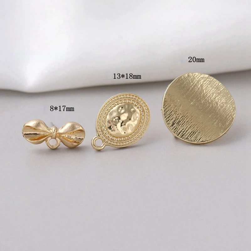 1 Pair 925 Sterling Silver Ear Needle Irregular Smooth Color Retaining Alloy Earring Pendant For DIY Earring Jewelry Accessories