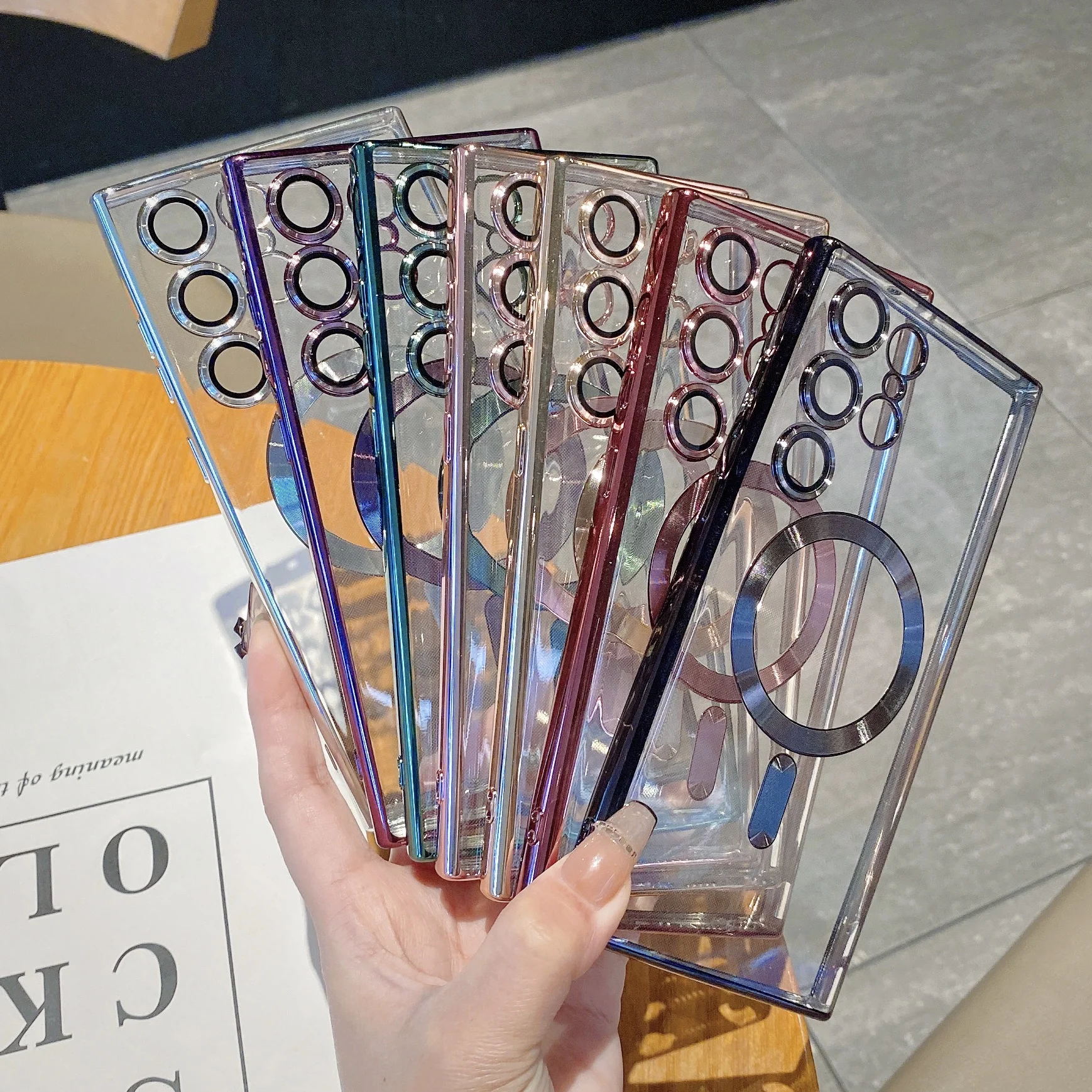 Luxury Plating For MagSafe Magnetic Case For Samsung Galaxy S22 S23 Ultra Plus Phone Cases Wireless Charge Soft Silicone Cover