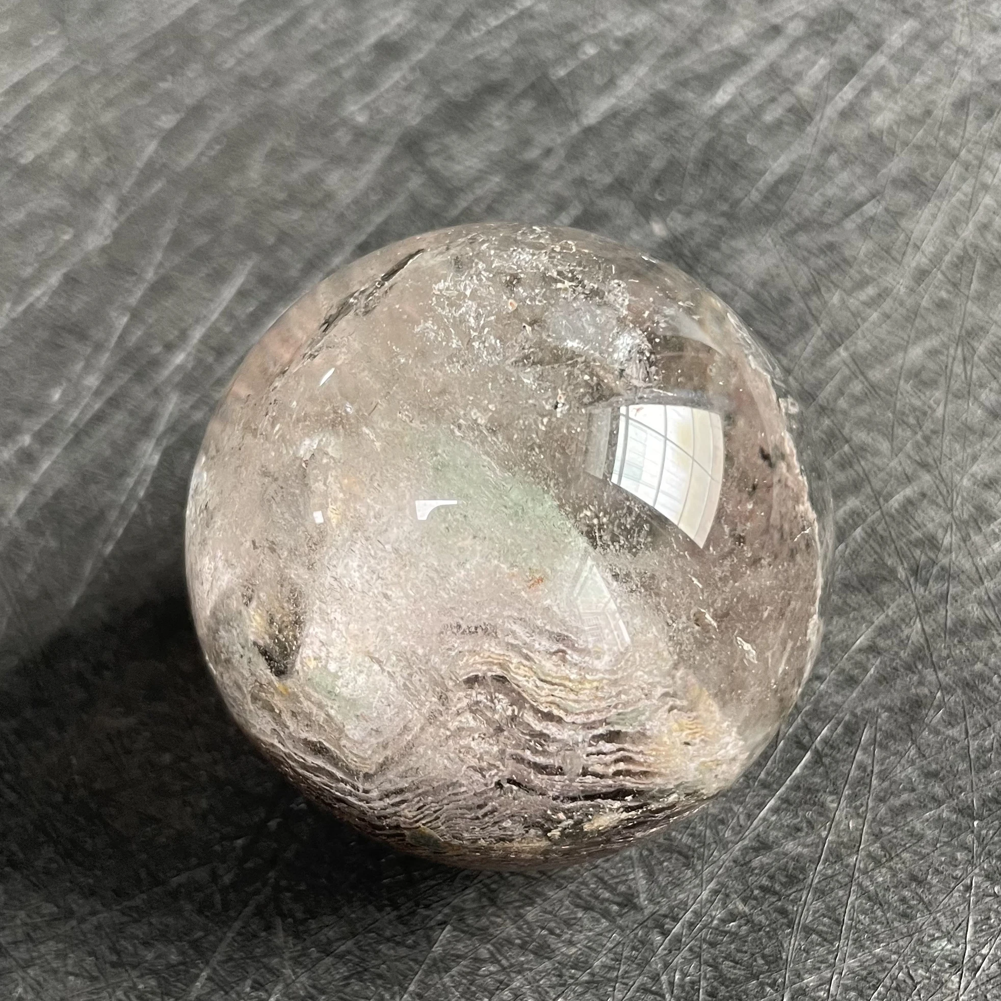

158 г натуральный хрустальный шар, зеленая фантомная Сфера, камень для украшения камней, шероховатый полированный кварцевый камень, лечебный Y245
