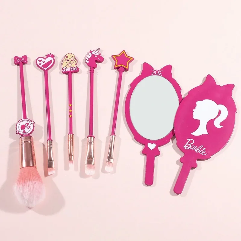 BARBIE Полный набор кистей для макияжа милые и портативные мультяшные красивые