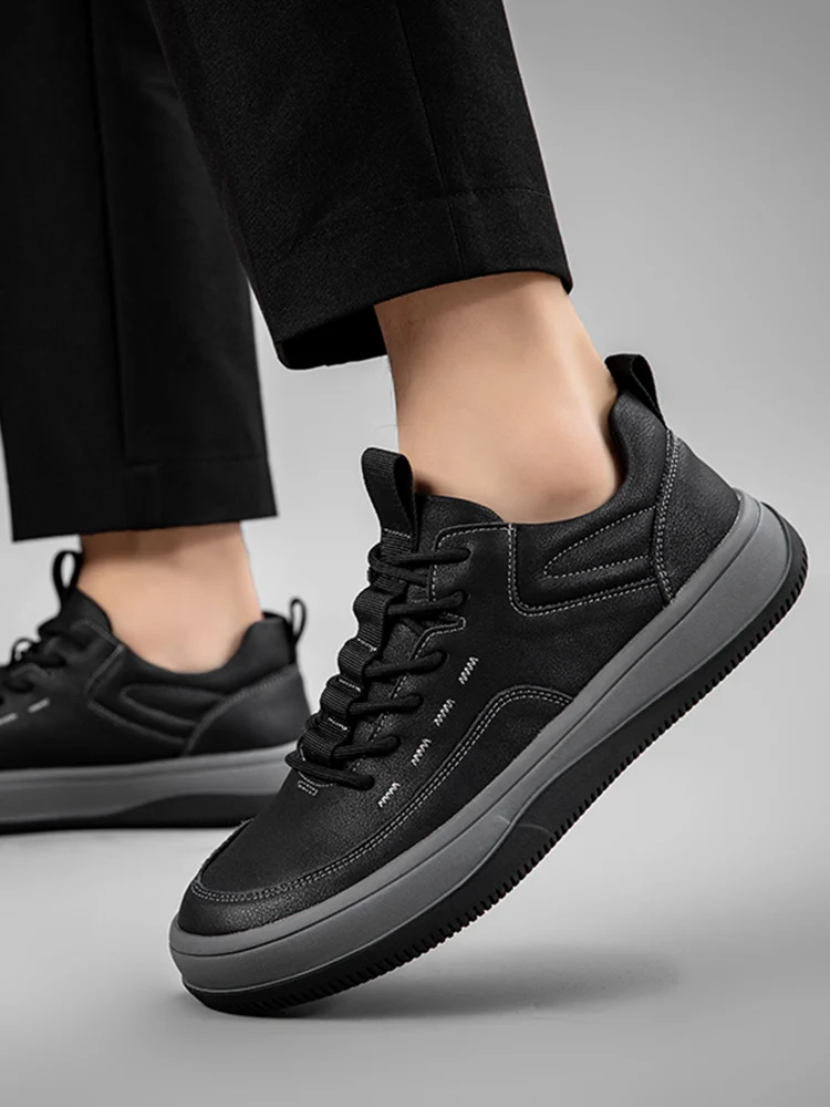 Повседневные кроссовки из натуральной кожи. Мужские дышащие весны и осени 2023.