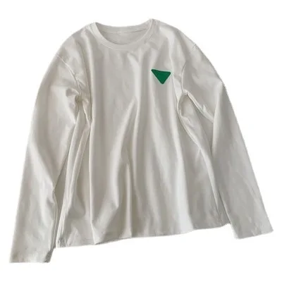 Женская футболка с длинными рукавами Повседневная треугольным принтом в